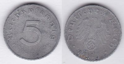 Лот: 3273794. Фото: 1. Германия 5 пфенигов 1941Е. Германия и Австрия