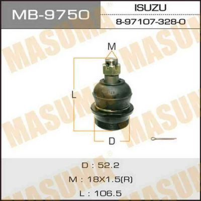 Лот: 18582376. Фото: 1. Шаровая опора masuma front up... Ходовая, подвеска, рулевое управление