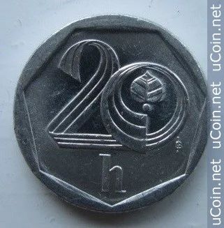 Лот: 5101490. Фото: 1. 20 геллеров Чехия 1999г. Европа