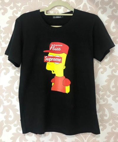 Лот: 12138977. Фото: 1. футболка supreme bart чёрная по... Футболки, поло