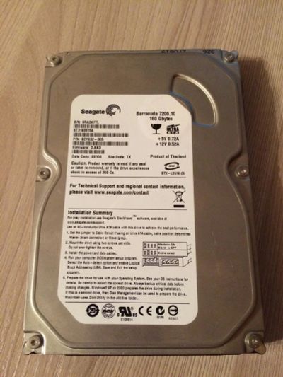 Лот: 9790548. Фото: 1. HDD Seagate ST3160815A IDE 160gb. Жёсткие диски (HDD)