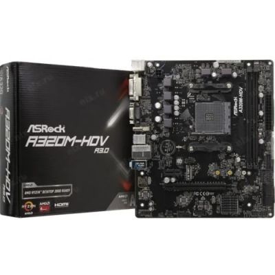 Лот: 13916516. Фото: 1. Материнская плата ASRock A320M-HDV... Материнские платы