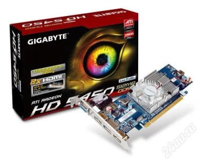 Лот: 1294595. Фото: 1. PCI-Ex16 Gigabyte HD5450 512mb... Видеокарты