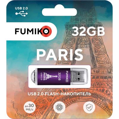 Лот: 22143097. Фото: 1. FLASH DRIVE FUMIKO PARIS 32GB... USB-флеш карты