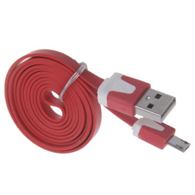 Лот: 7010645. Фото: 1. USB-MicroUSB кабель плоский, длина... Дата-кабели, переходники