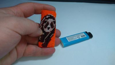 Лот: 19872733. Фото: 1. Чехол для зажигалки из бисера. Бисероплетение