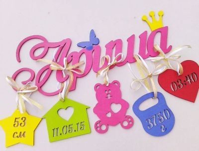 Лот: 6889070. Фото: 1. Метрика для новорожденных с декором... Другое (дети растут)