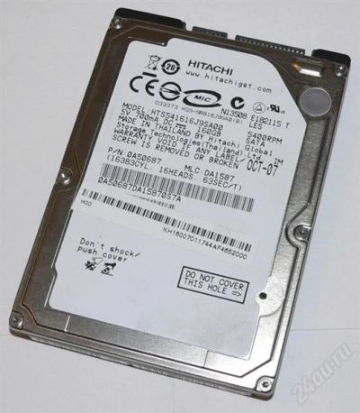Лот: 2578190. Фото: 1. SATA 160Gb Hitachi Travelstar... Жёсткие диски (HDD)