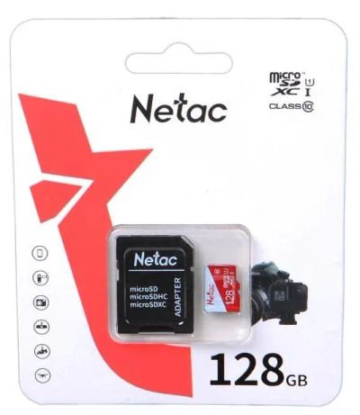 Лот: 24948509. Фото: 1. Карта памяти MicroSDHC 128Gb Netac... Карты памяти