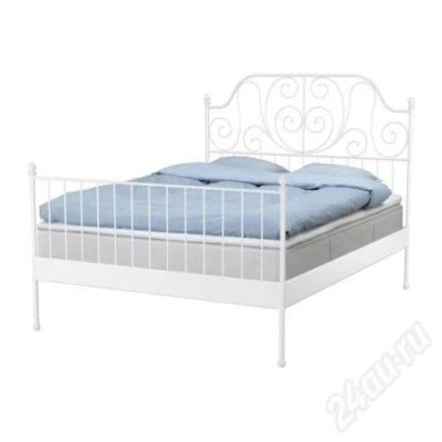 Лот: 727830. Фото: 1. Кровать IKEA Лейервик, двухспалная... Кровати