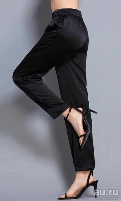 Лот: 17219549. Фото: 1. Шелковые брюки Zara Basic,размер... Брюки, шорты