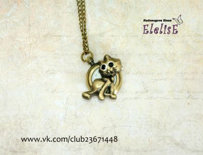 Лот: 7103364. Фото: 1. Часы на цепочке "кошка". Другие наручные часы