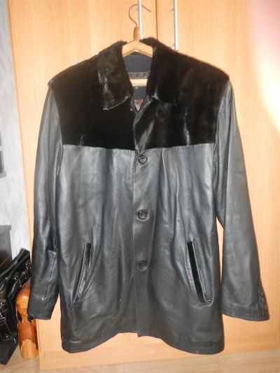 Лот: 3669526. Фото: 1. Куртка кожаная мужская с мехом... Верхняя одежда