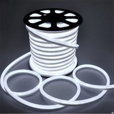 Лот: 16903268. Фото: 1. Гибкий НЕОН 2-жилы Led 50м. белый... Гирлянды, шарики, новогодние аксессуары