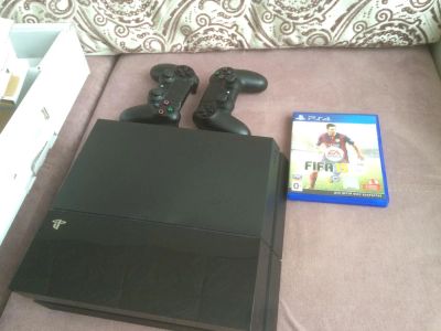 Лот: 5221208. Фото: 1. Sony plystation 4 + Fifa 15... Игровые приставки, консоли