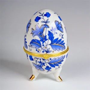 Лот: 10549444. Фото: 1. Шкатулка-яйцо "Цветы", керамика... Фигурки, статуэтки