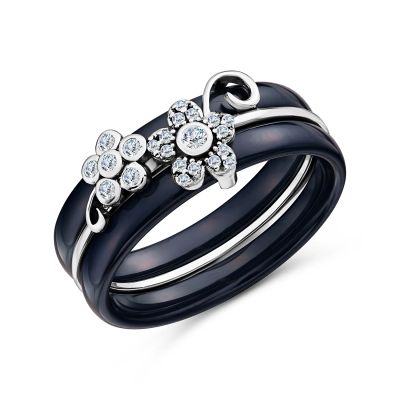 Лот: 23787902. Фото: 1. Серебряное кольцо с керамикой... Кольца, перстни