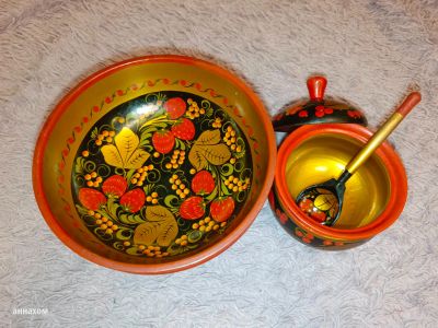 Лот: 25783201. Фото: 1. хохлома, тарелки. Тарелки, блюда, салатники