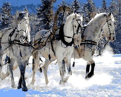Лот: 8517482. Фото: 1. Картина рисование по номерам Тройка... Картины по номерам