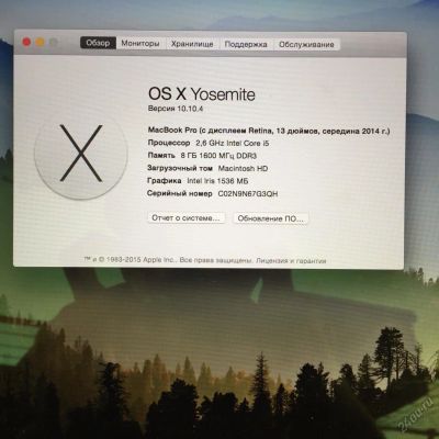 Лот: 5730378. Фото: 1. Apple MacBook Pro 13" (mid 2014... Ноутбуки