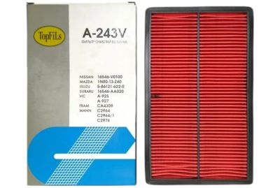Лот: 18885772. Фото: 1. Фильтр воздушный A-243V Top Fils... Расходные материалы