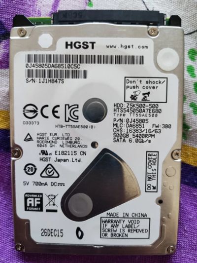 Лот: 20755499. Фото: 1. Жёсткий диск HGST рабочий. Жёсткие диски (HDD)