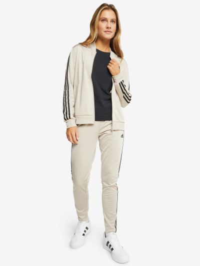 Лот: 24430329. Фото: 1. Костюм женский adidas, Бежевый. Спортивные костюмы