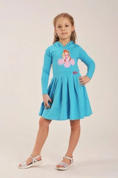 Лот: 8461625. Фото: 1. Платье с капюшоном на 110-116... Платья, сарафаны
