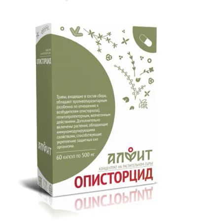 Лот: 16319029. Фото: 1. Описторцид, 60 капсул, купить... Народная медицина, БАДы