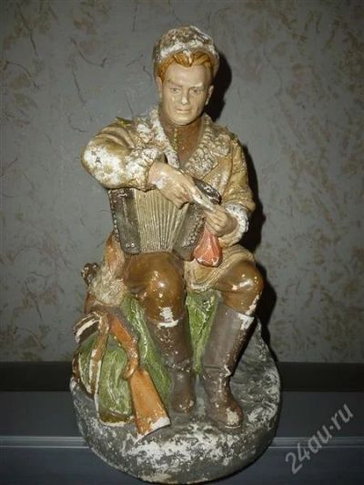 Лот: 1144597. Фото: 1. "Василий Теркин"Антиквариат. Скульптуры