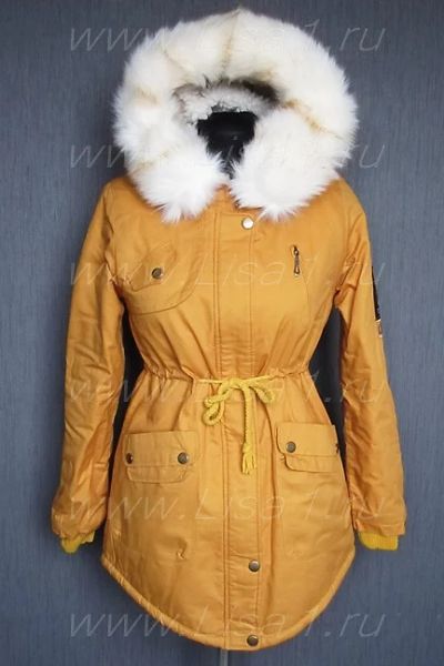 Лот: 3859173. Фото: 1. Очень теплая куртка-парка горчичного... Верхняя одежда