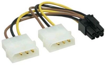 Лот: 6501044. Фото: 1. Переходник питания видеокарт PCI-E... Шлейфы, кабели, переходники