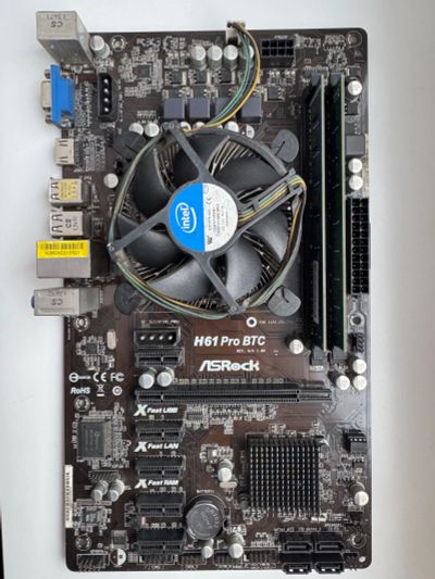 Лот: 24878765. Фото: 1. Мат. плата Asrock H61 Pro BTC... Материнские платы