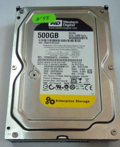 Лот: 7805483. Фото: 1. Жесткий диск WD5003ABYX-01WERA1... Жёсткие диски (HDD)