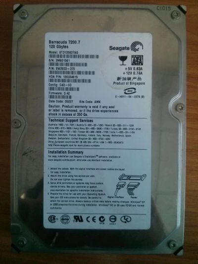 Лот: 8883769. Фото: 1. Жесткий диск HDD Seagate 120Gb... Жёсткие диски