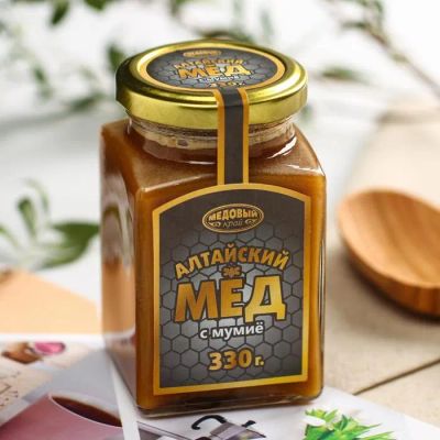 Лот: 19439684. Фото: 1. Мёд алтайский с мумиё Медовый... Мёд, продукты пчеловодства