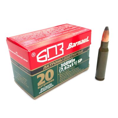 Лот: 21293004. Фото: 1. Патрон .308 Win (БПЗ) пуля SP... Патроны
