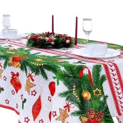 Лот: 8766507. Фото: 1. Скатерть новогодняя "Еловые ветви... Скатерти, салфетки