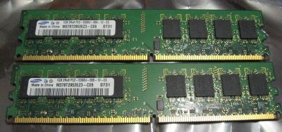 Лот: 3116212. Фото: 1. 2 x 1Gb Samsung DDR2-667 1024MB... Оперативная память