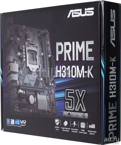 Лот: 17837135. Фото: 1. Материнская плата ASUS PRIME H310M-K... Материнские платы