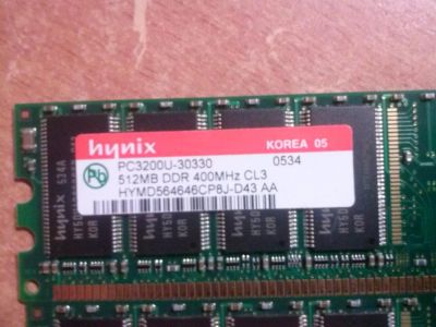 Лот: 3666547. Фото: 1. Hunix 512 mb x2. Оперативная память
