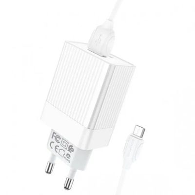 Лот: 19362443. Фото: 1. СЗУ Borofone + кабель microUSB... Зарядные устройства, блоки питания, адаптеры сетевые для смартфонов