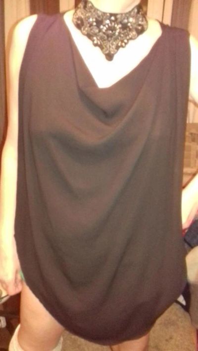 Лот: 8743018. Фото: 1. топ-блуза черная "Манго" и украшение... Блузы, рубашки