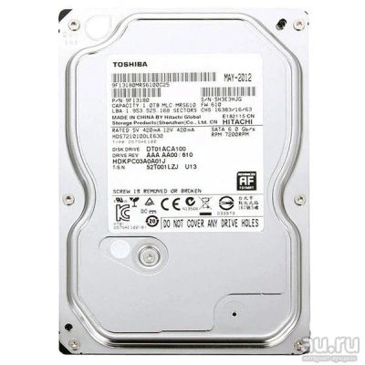 Лот: 9218320. Фото: 1. Жесткий диск HDD 1Tb Toshiba DT01ACA100... Жёсткие диски