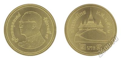 Лот: 5603262. Фото: 1. 2 бата Тайланд 2009 2010. Азия