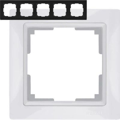 Лот: 12838076. Фото: 1. Рамка на 5 постов (белый, basic... Электроустановочные изделия