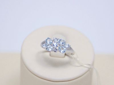 Лот: 14670034. Фото: 1. СЕРЕБРЯНОЕ КОЛЬЦО С ТОПАЗАМИ 1... Кольца, перстни