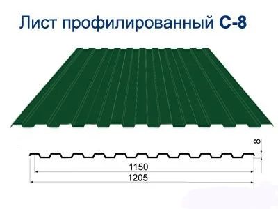 Лот: 6986135. Фото: 1. Профлист С-8 зеленый. Фасадные материалы, сайдинг