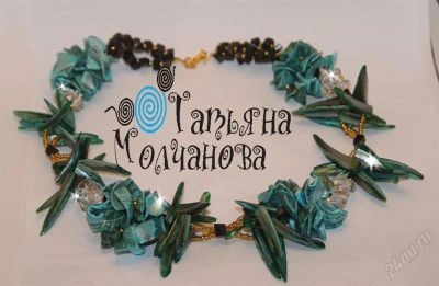 Лот: 788173. Фото: 1. Колье "Цветы морские синие". Колье