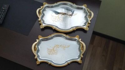 Лот: 7494493. Фото: 1. два подноса. мельхиоровые 40х28... Предметы сервировки